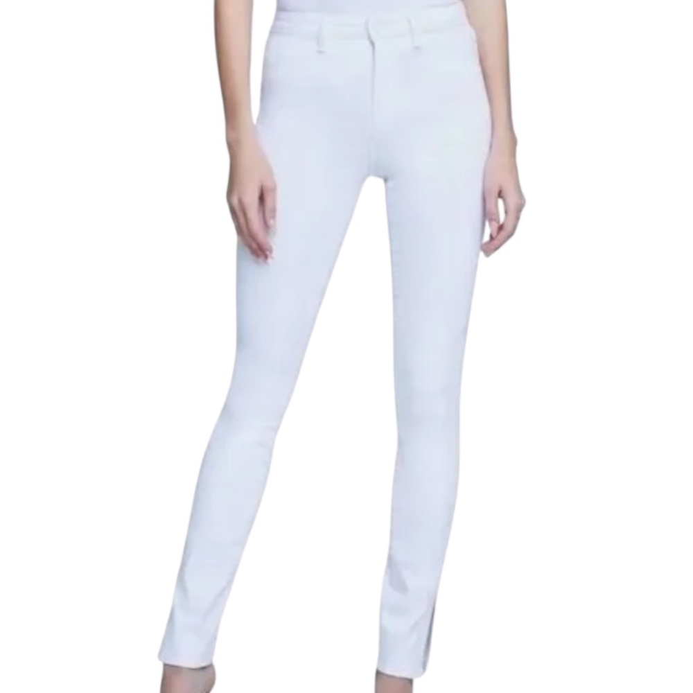 L’AGENCE Josie High Rise Skinny Jeans Split Side Hem Blanc White NWT